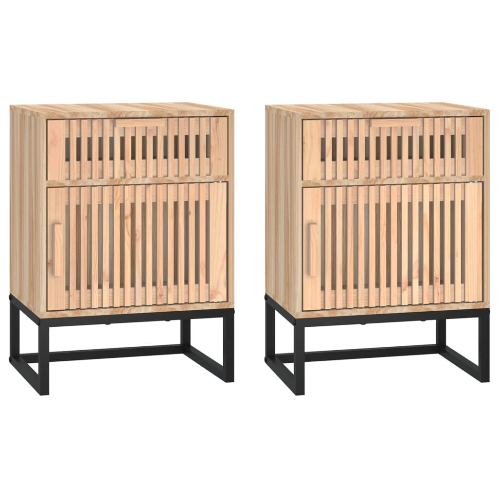 2x Szafka Nocna Stolik Komoda Brązowa z Szufladą Do Sypialni 40x30x55,5 cm