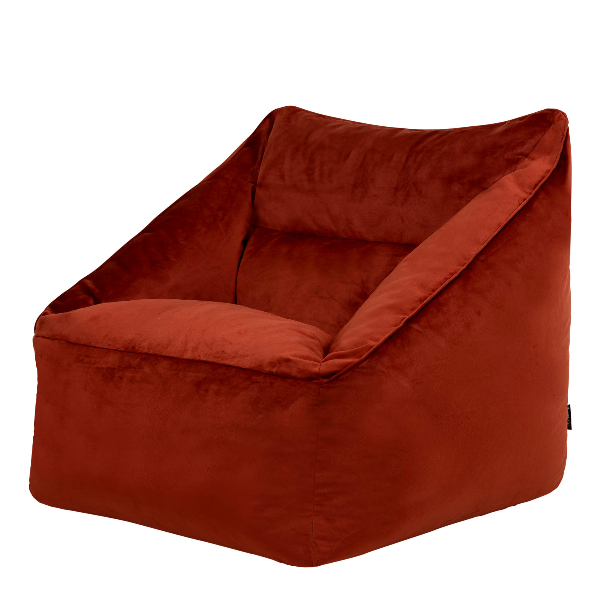 NATALIA - Pouf fauteuil velours terracotta orange