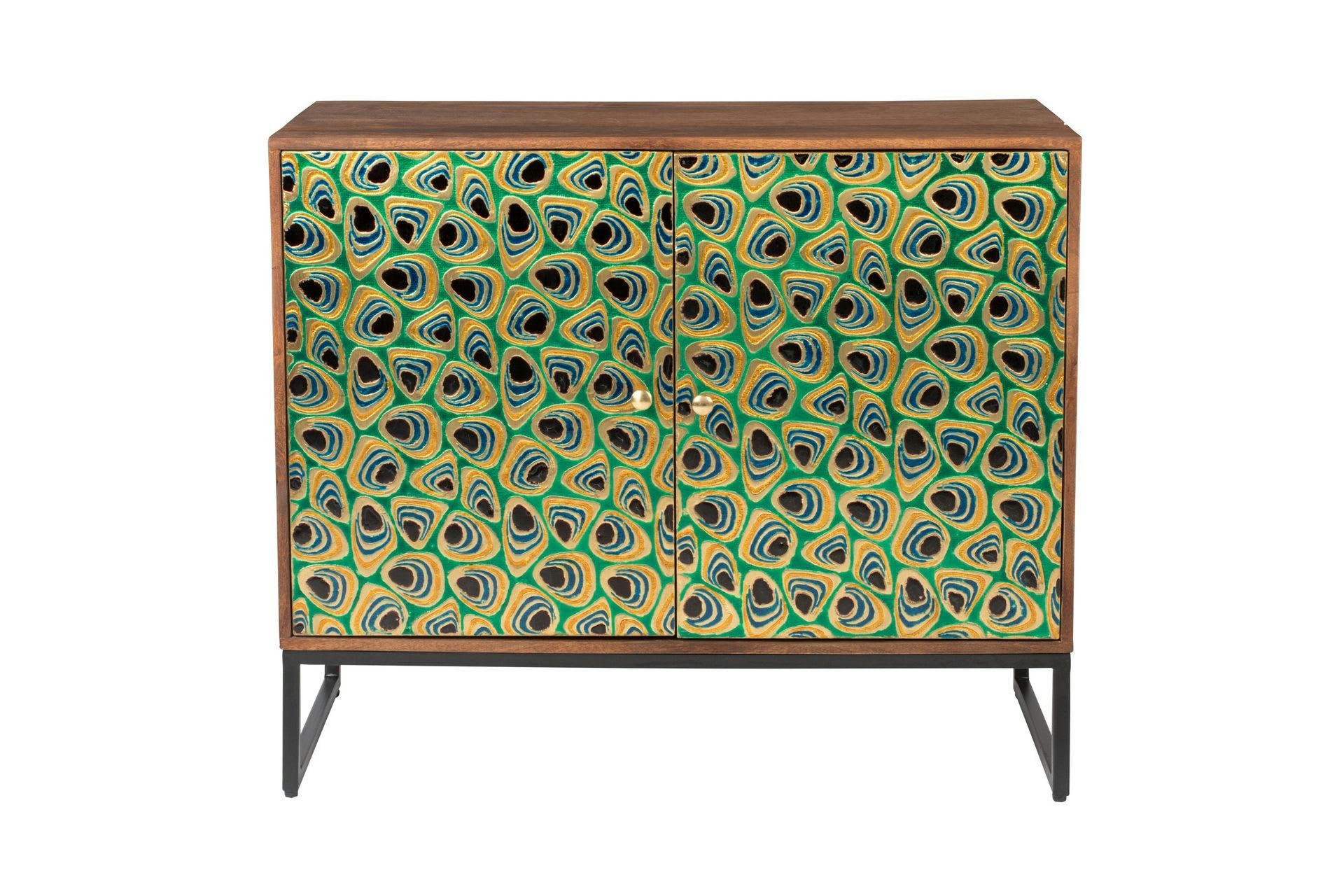 MEENA - Buffet en bois et laiton multicolore