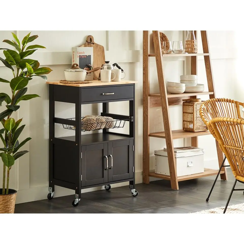 LUGO - Keukentrolley - Zwart - MDF