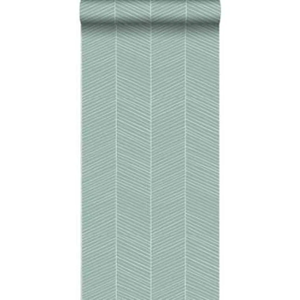ESTAhome behang - visgraat-motief - mintgroen - 53 cm x 10.05 m