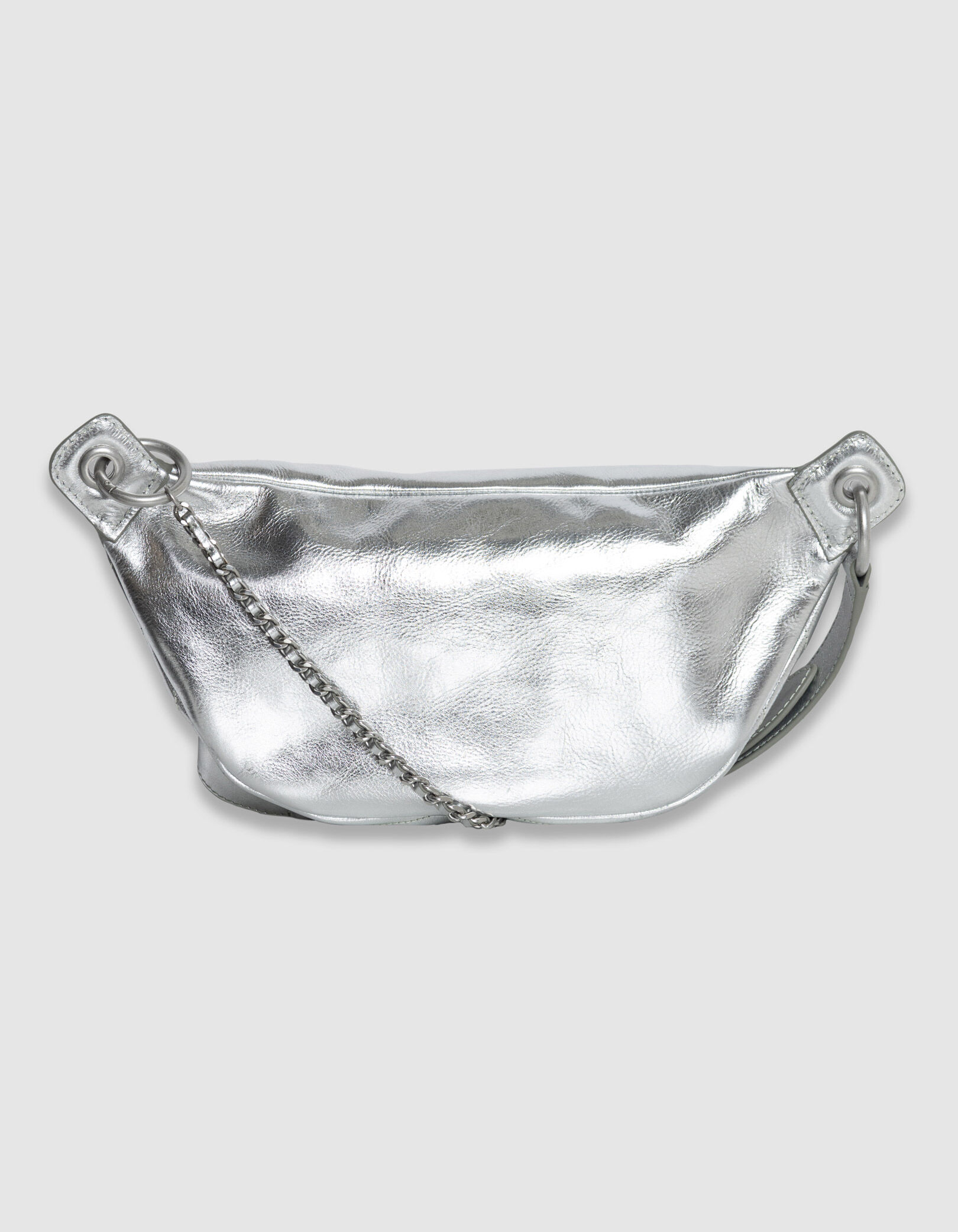 Sac banane 1440 argenté cuir matelassé Femme