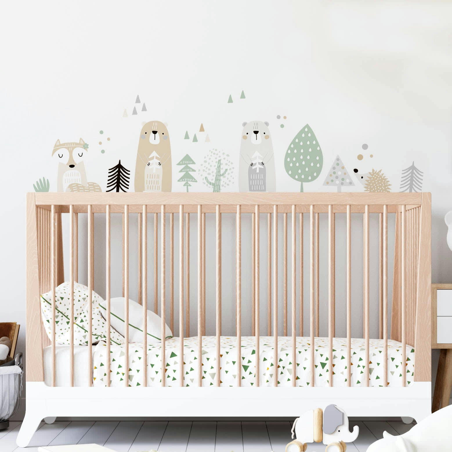 WOODLAND FRIENDS - Stickers mureaux en vinyle animaux de la forêt verte