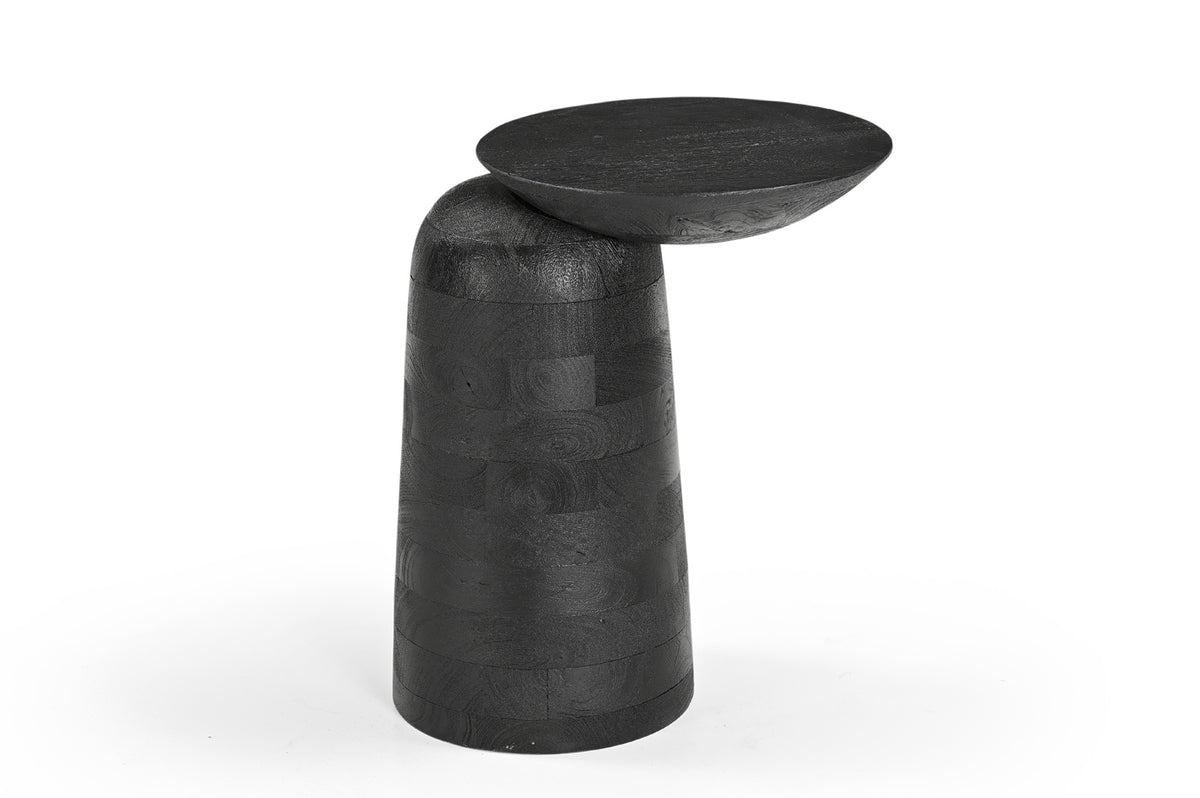 Giga Meubel Bijzettafel Ebbe - Zwart - Mangohout - 43x34cm