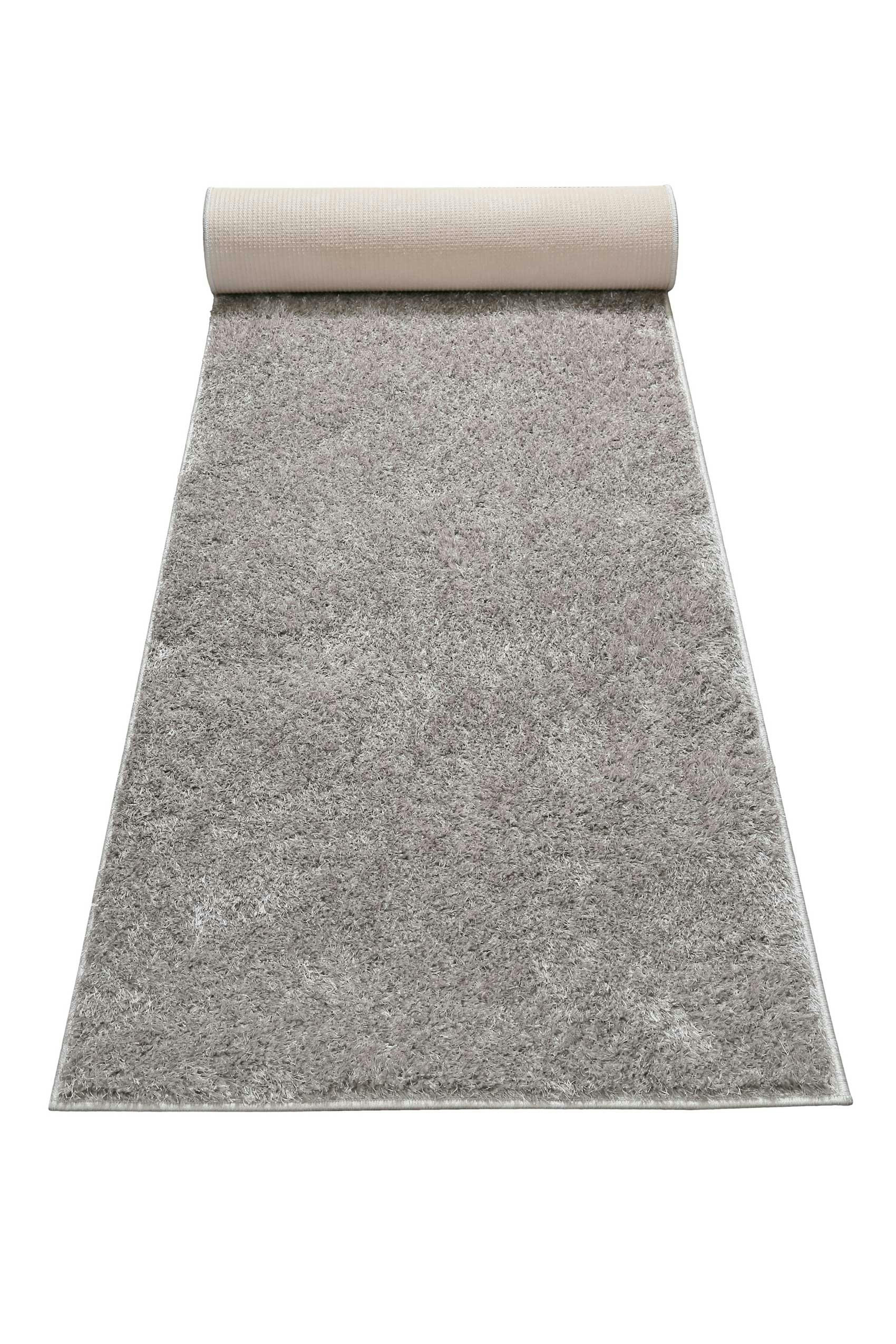 #SWAGGER SHAG - Tapis de couloir poils longs doux brillant gris clair 80x230