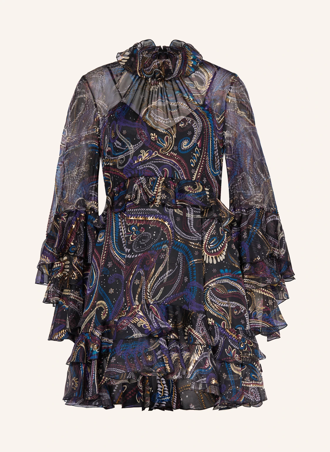 ETRO Cocktailkleid aus Seide mit Volants