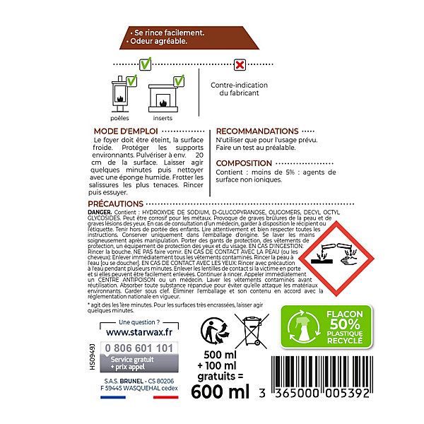 Nettoyant spécial inserts 500mL 20% Starwax