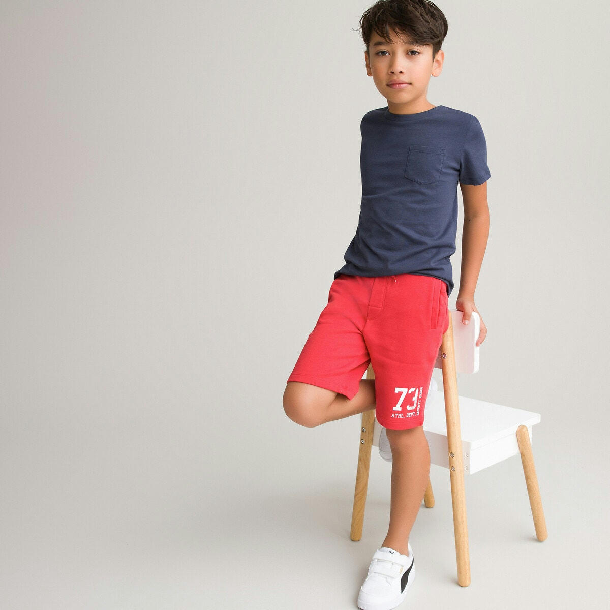 Bermuda en molleton motif cuisse devant 3-12 ans