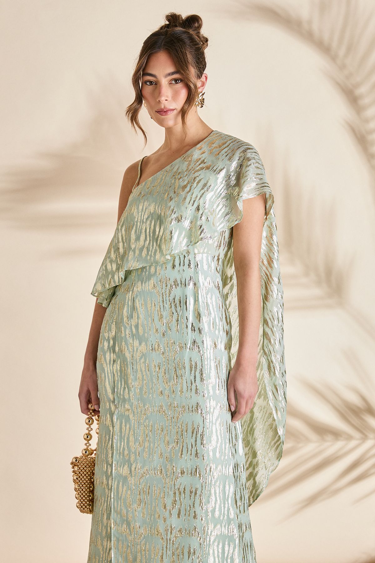 Coast Metallic One Shoulder Maxi Dress