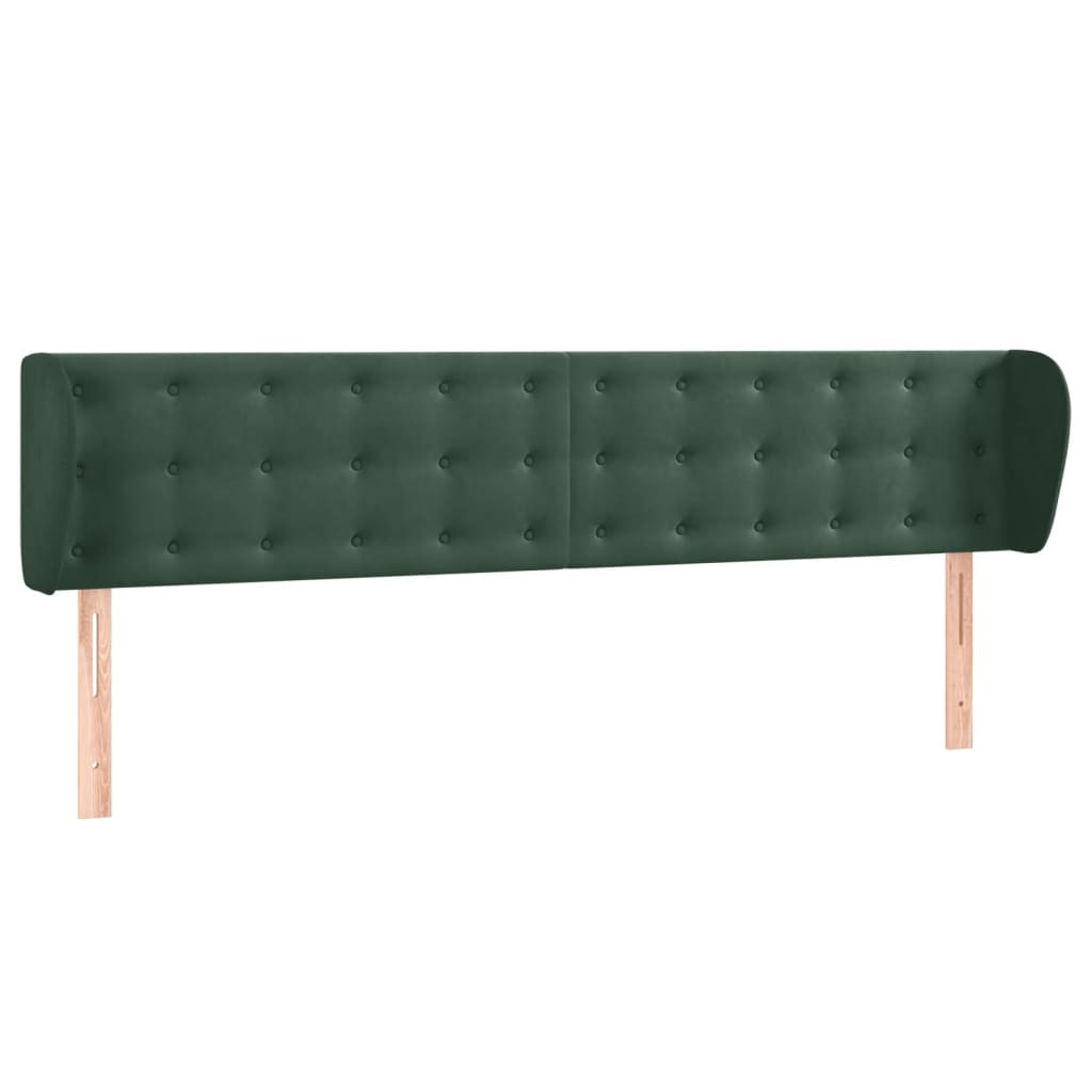 VidaXL wezgłowie Zielony 203 x 23 x 78/88 cm Aksamit