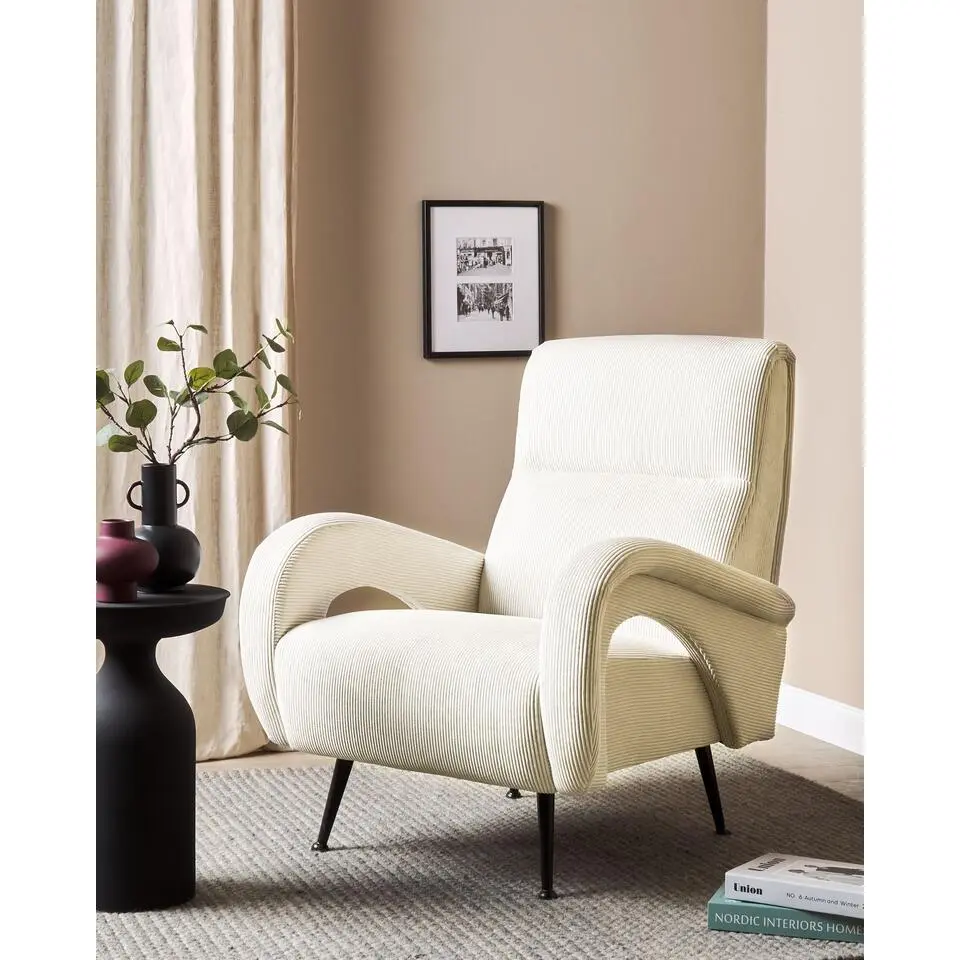 SVALOV - Fauteuil - Cr&egrave;me - Corduroy