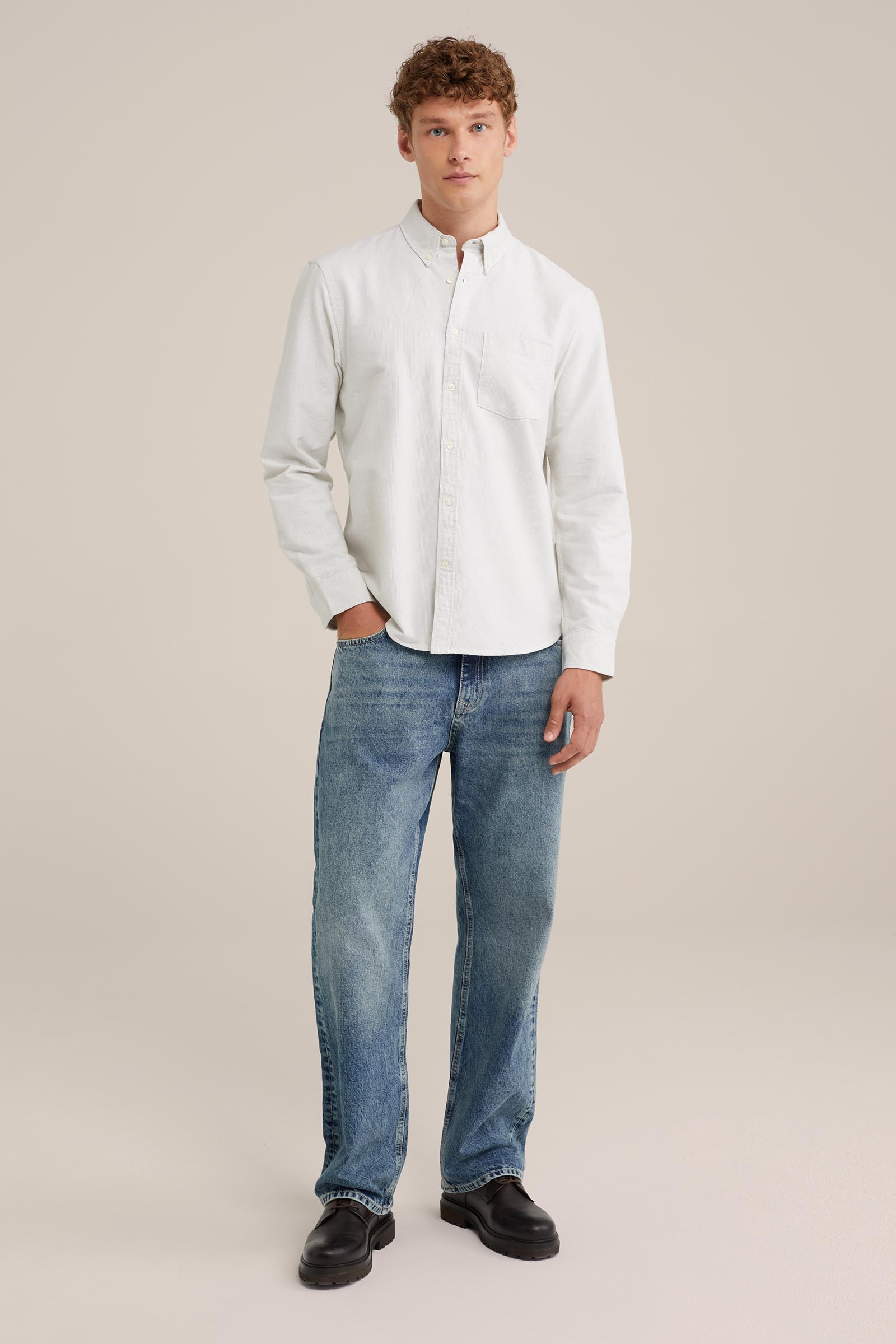 Heren Regular fit overhemd van oxford