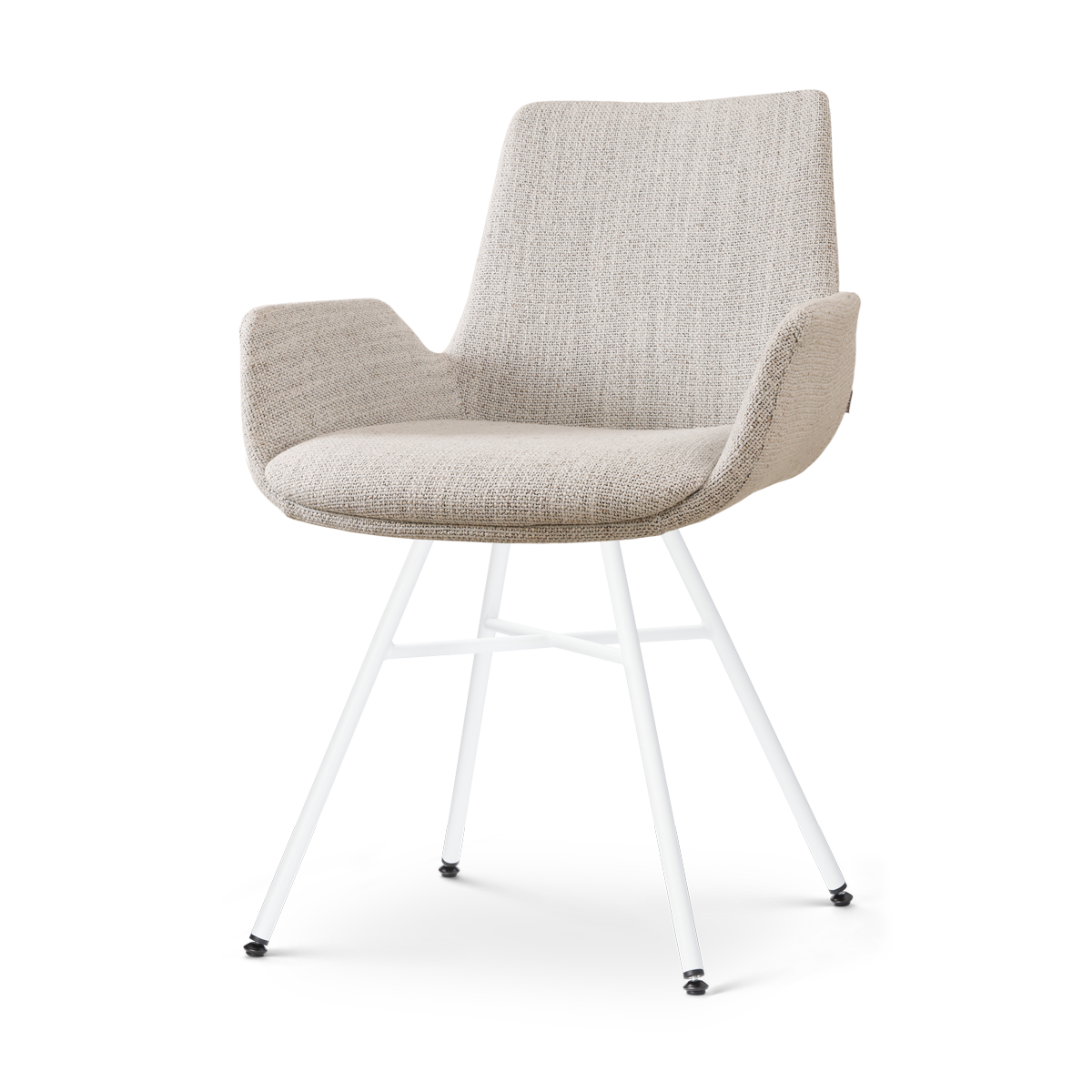 Nolon Noa-Eef Eetkamerstoel Beige Gemêleerd - met Armleuning - Wit