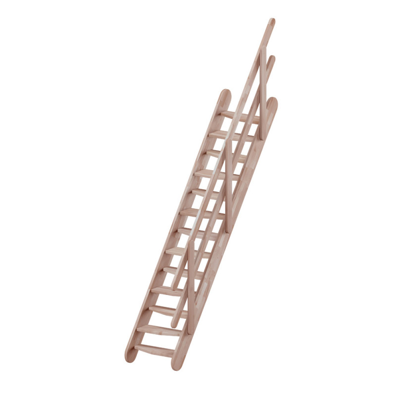 Rampe à lisses en bois pour escalier de meunier Osaka SOGEM