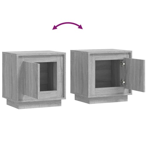 NNEVL Bedside Cabinets 2 pcs Grey Sonoma 44x35x45 cm Engineered Wood