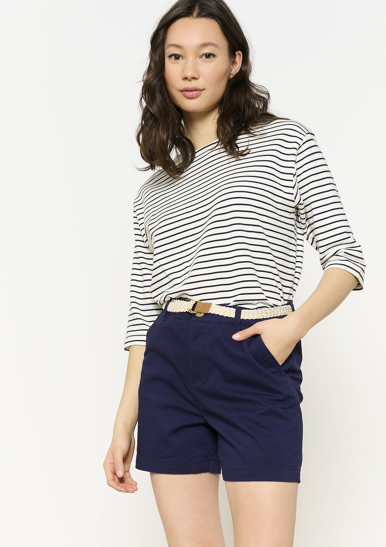 Regular fit short met riem