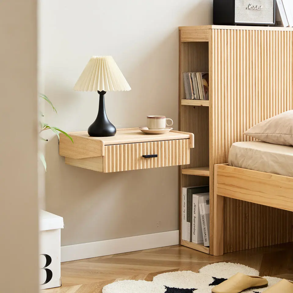 Zwevend Nachtkastje van Hout met Lade
