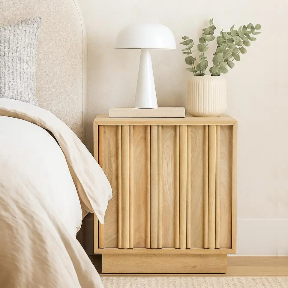 Nachtkastje Naturel Mangohout - 50x40x55cm - Nika