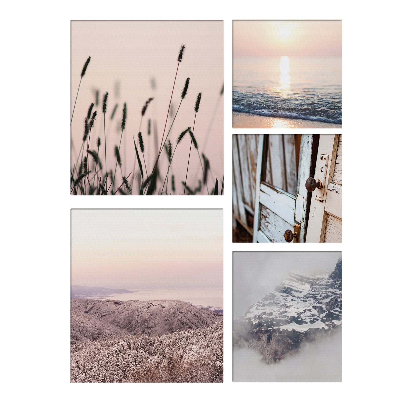 Art for the Home Canvas Set van 5 - Rustgevend - 80x60 cm