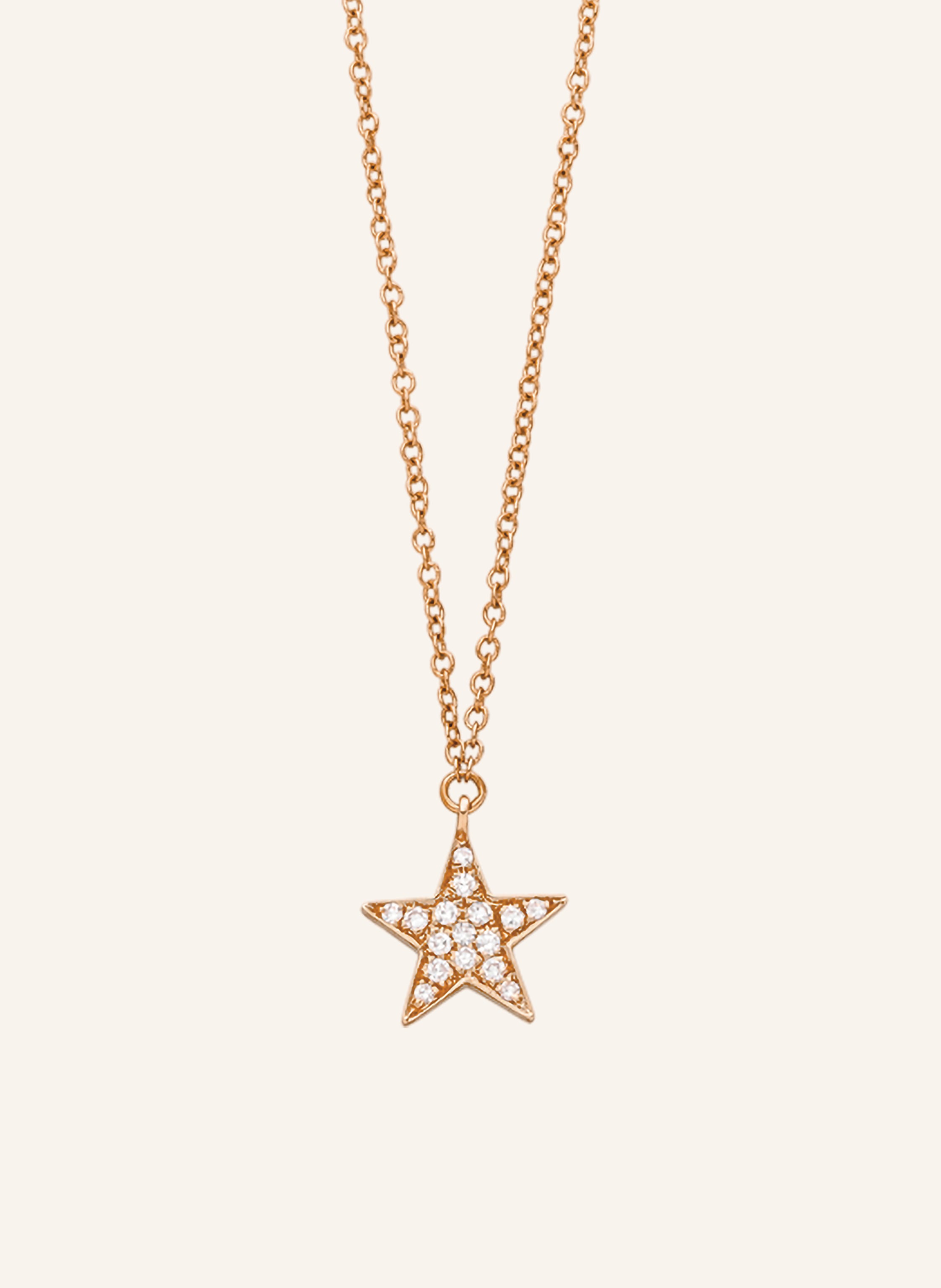 Leaf Halskette STERN aus 18 Karat Roségold mit Diamanten
