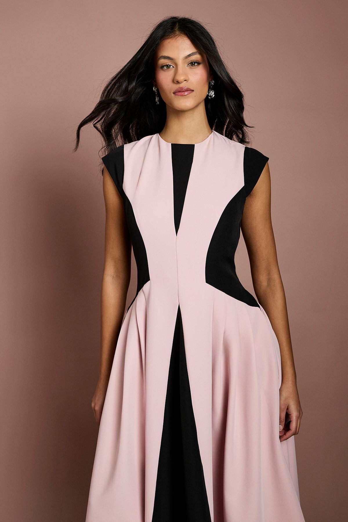 Coast Petite Crepe colour Block Midi Dress