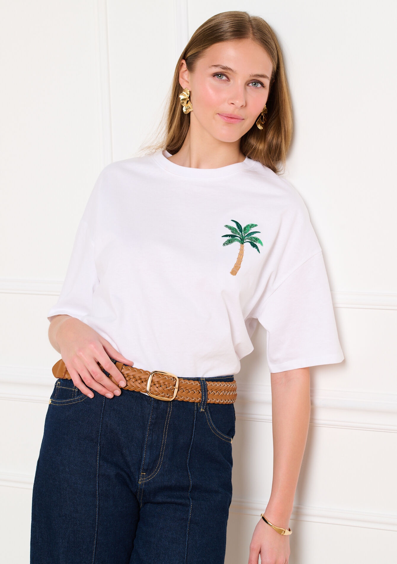 T-shirt met palm motief