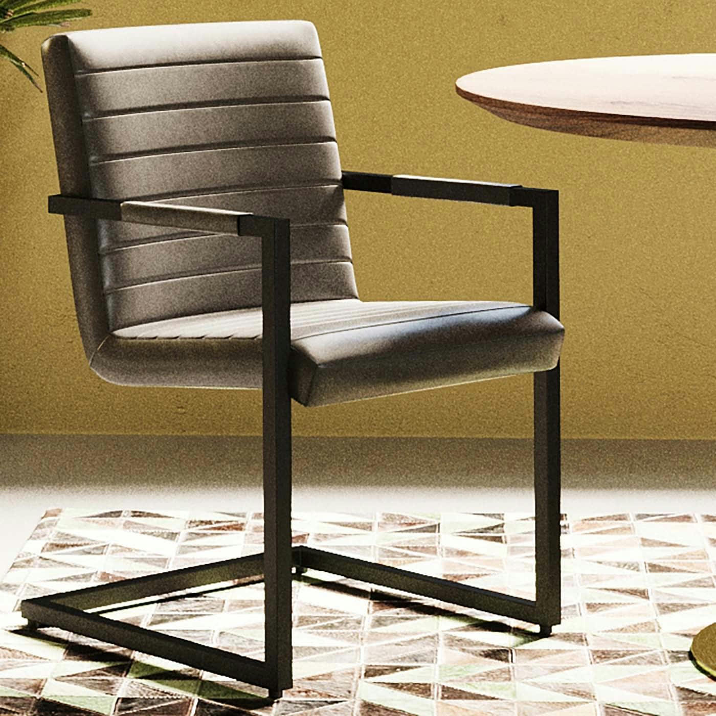 CANTILEVER - Chaise avec accoudoirs Cantilever Lola grise Kare Design