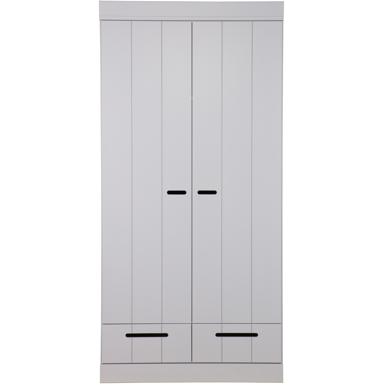WOOOD kledingkast 2-deurs met lade Connect - Grenen - Betongrijs - 195x94x53