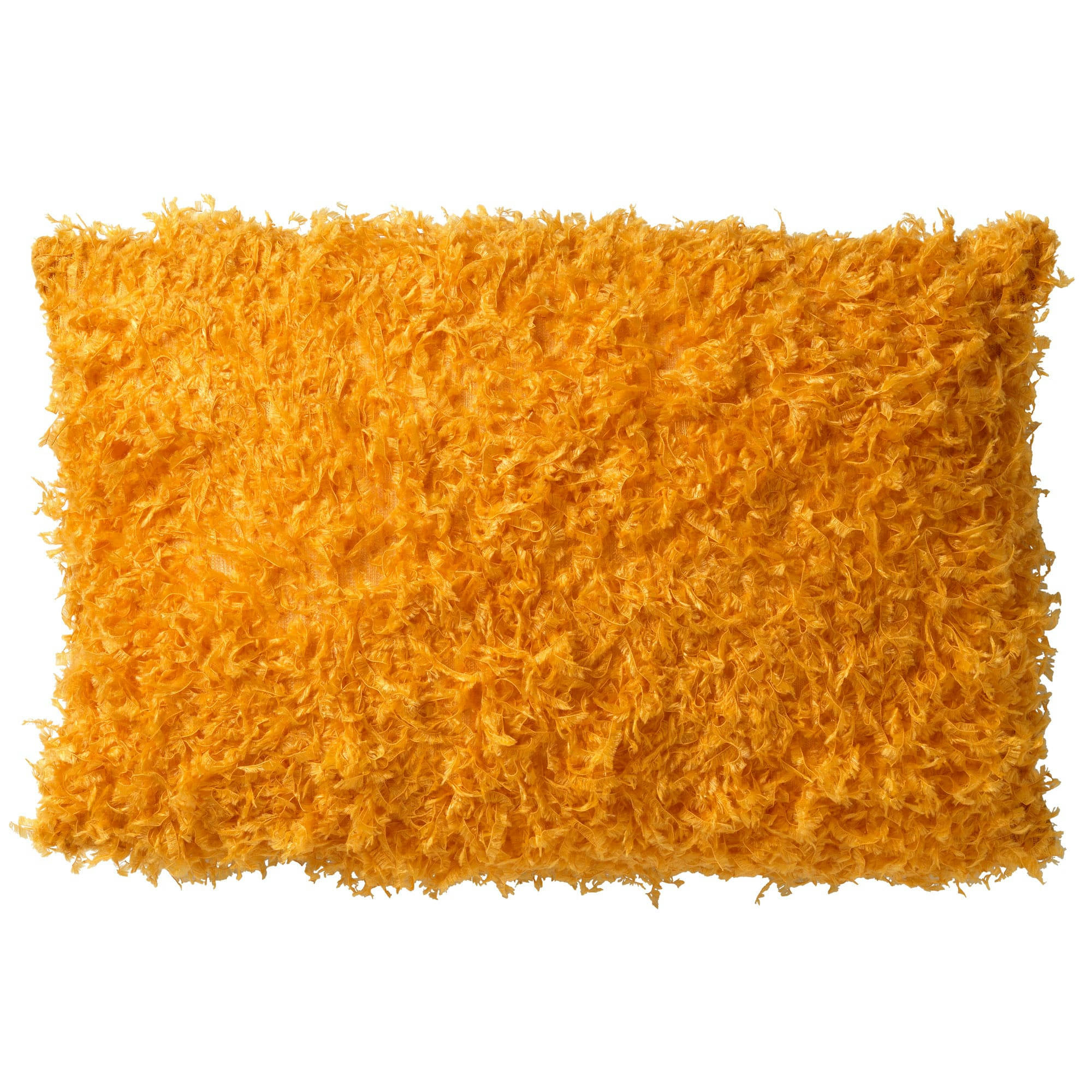 - Coussin - jaune fausse fourrure 30x50 cm uni