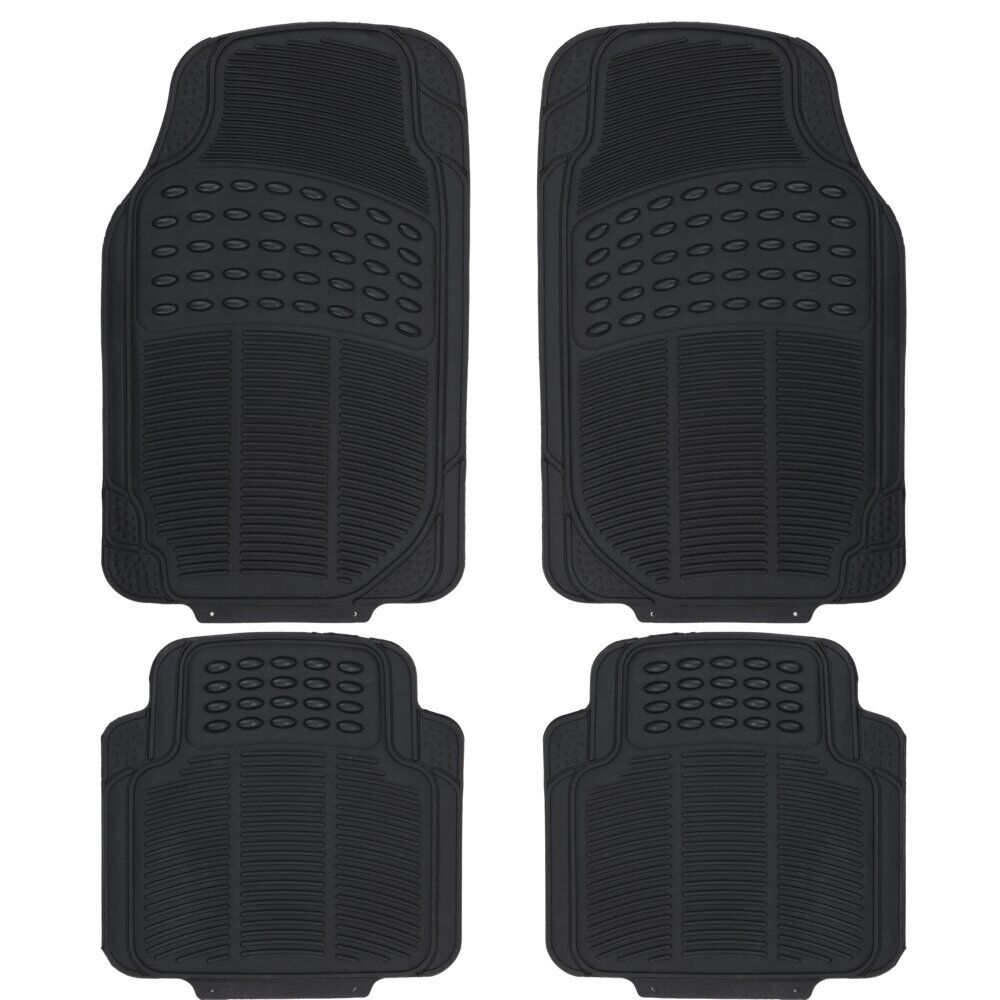 Set tapis de voiture x4 avant 43x70cm et arrière 42,5x43cm PVC noir