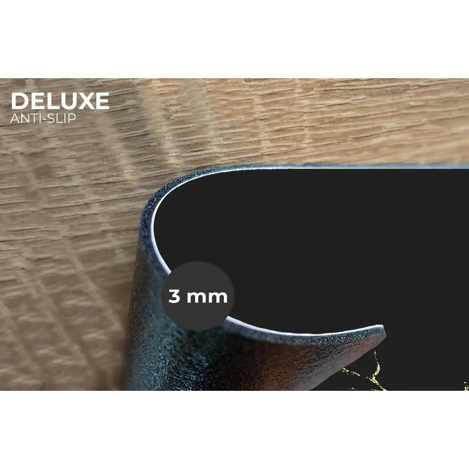 MuchoWow Placemat (6stuks) 45x30cm Marmer Zwart Goud Luxe