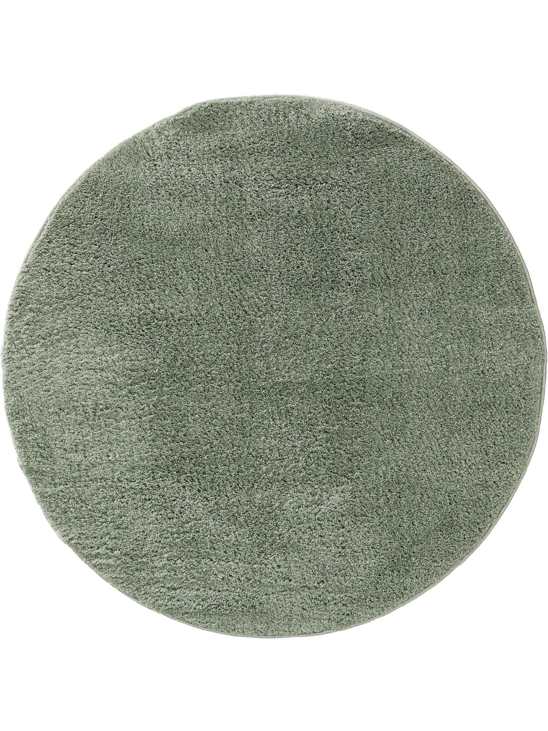 SODA - Tapis à poils longs rond vert clair D 120