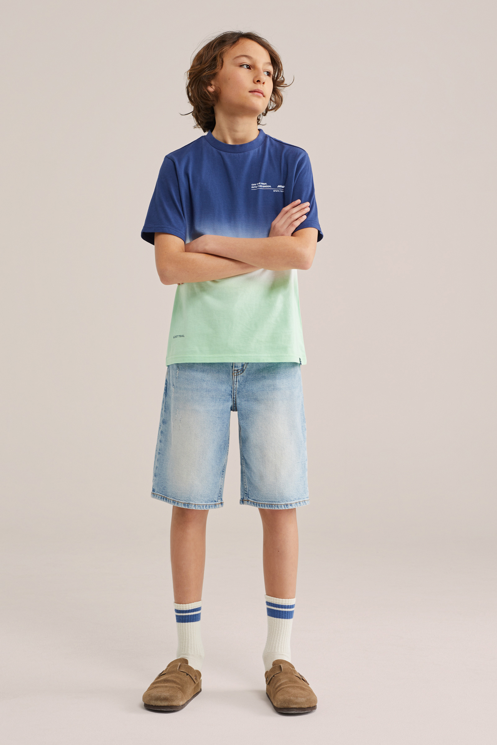 Jongens T-shirt met dip-dye