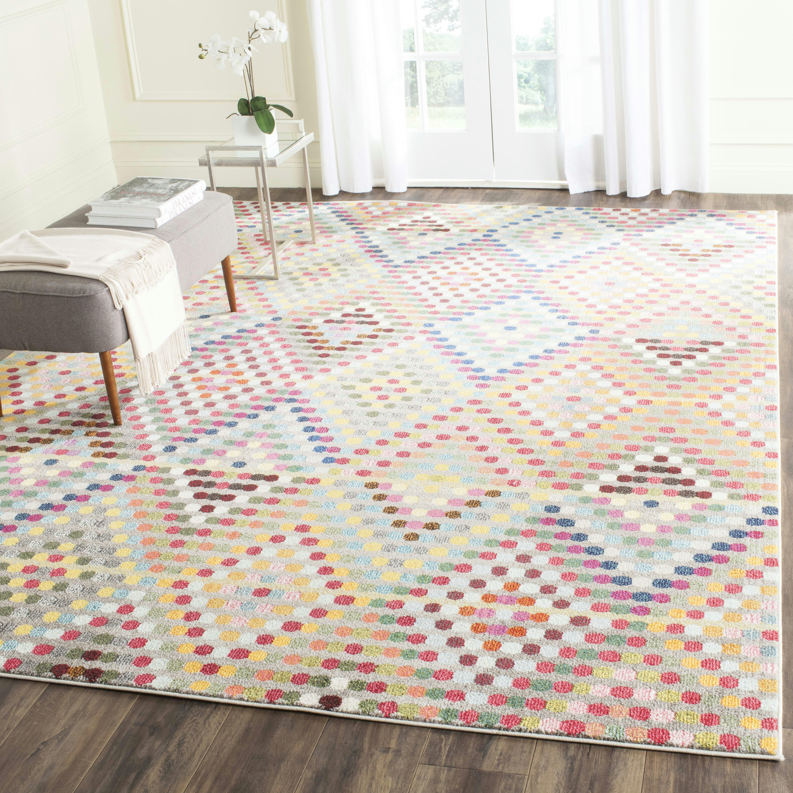 MONACO - Tapis de salon interieur en multi & beige, 201 x 279 cm