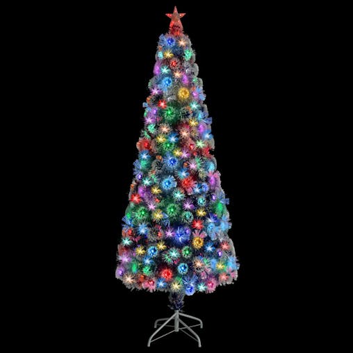 NNEVL Artificial Christmas Tree with LED White&Blue 240 cm Fibre Optic