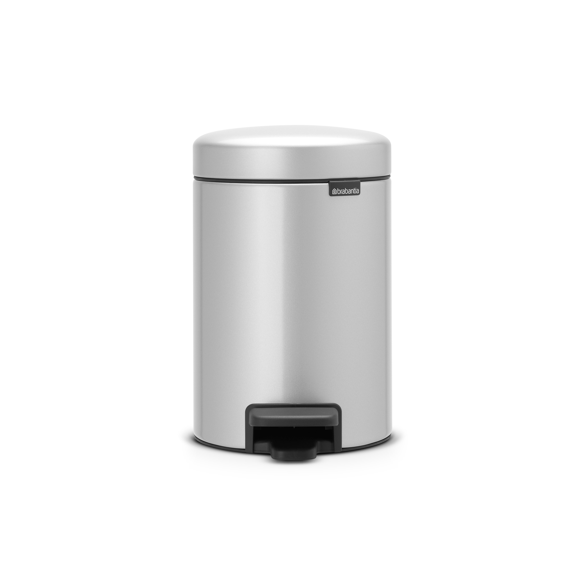 Brabantia NewIcon Pedaalemmer, 3 liter, kunststof binnenemmer - Metallic Grey