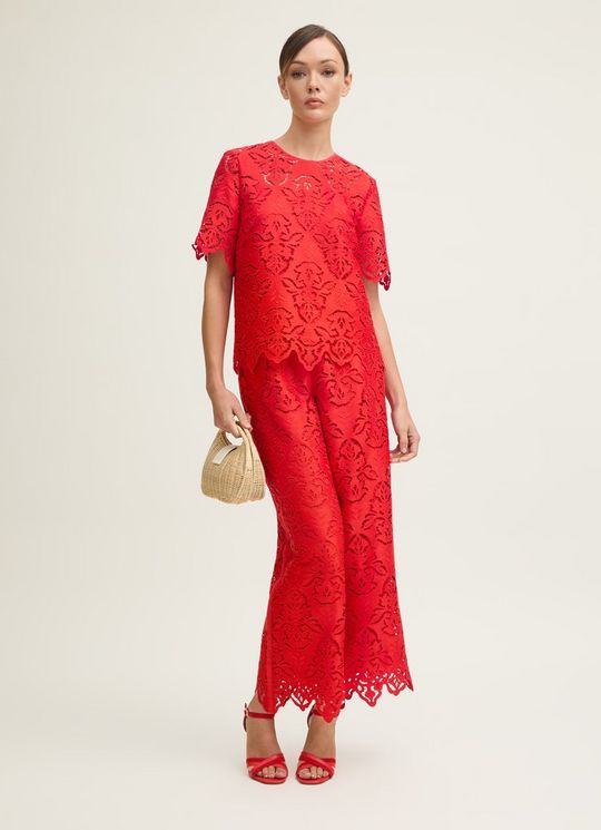 Grace Aurora Red Lace Trousers