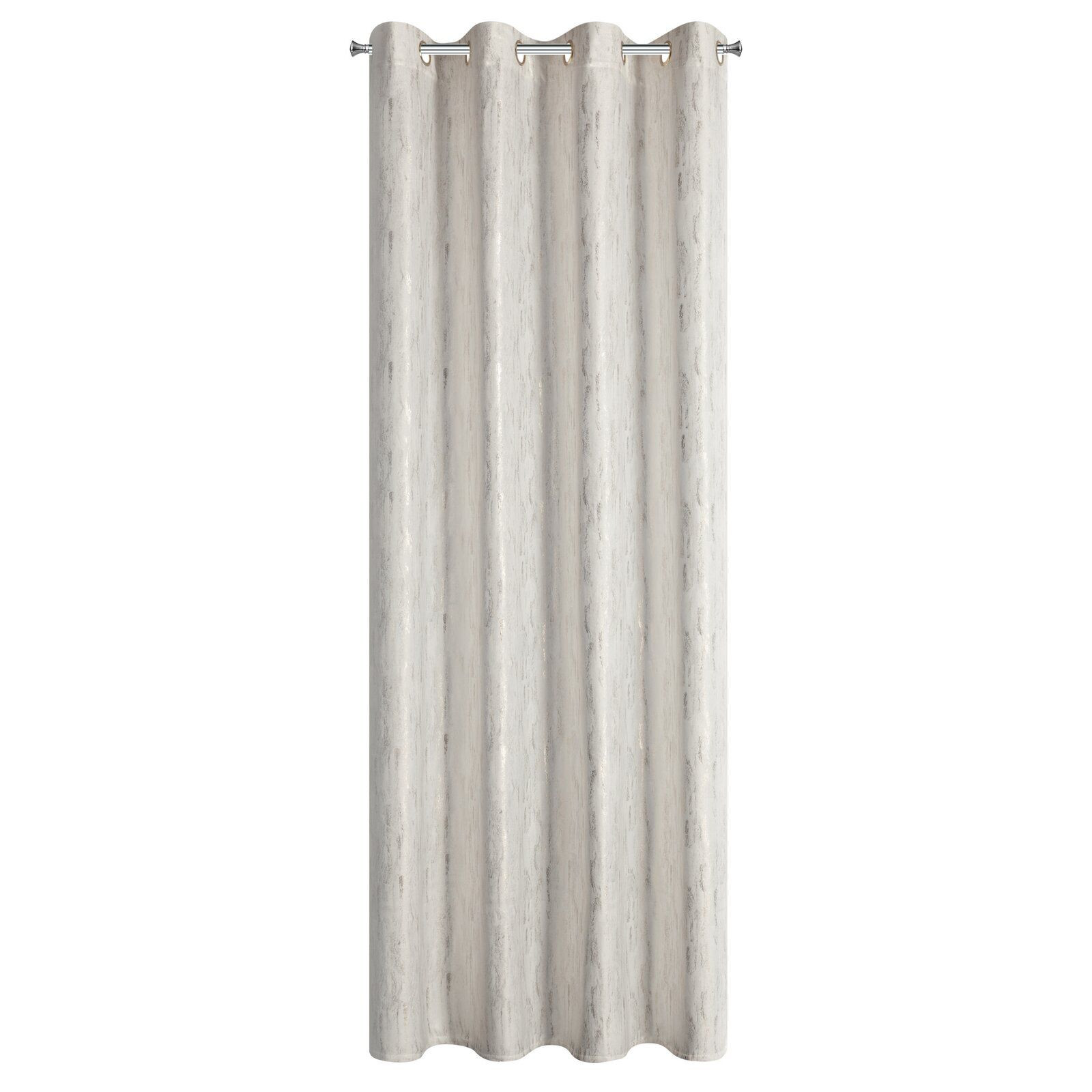 Zasłona ARNITA 140x250 cm biała złota welwetowa na przelotki