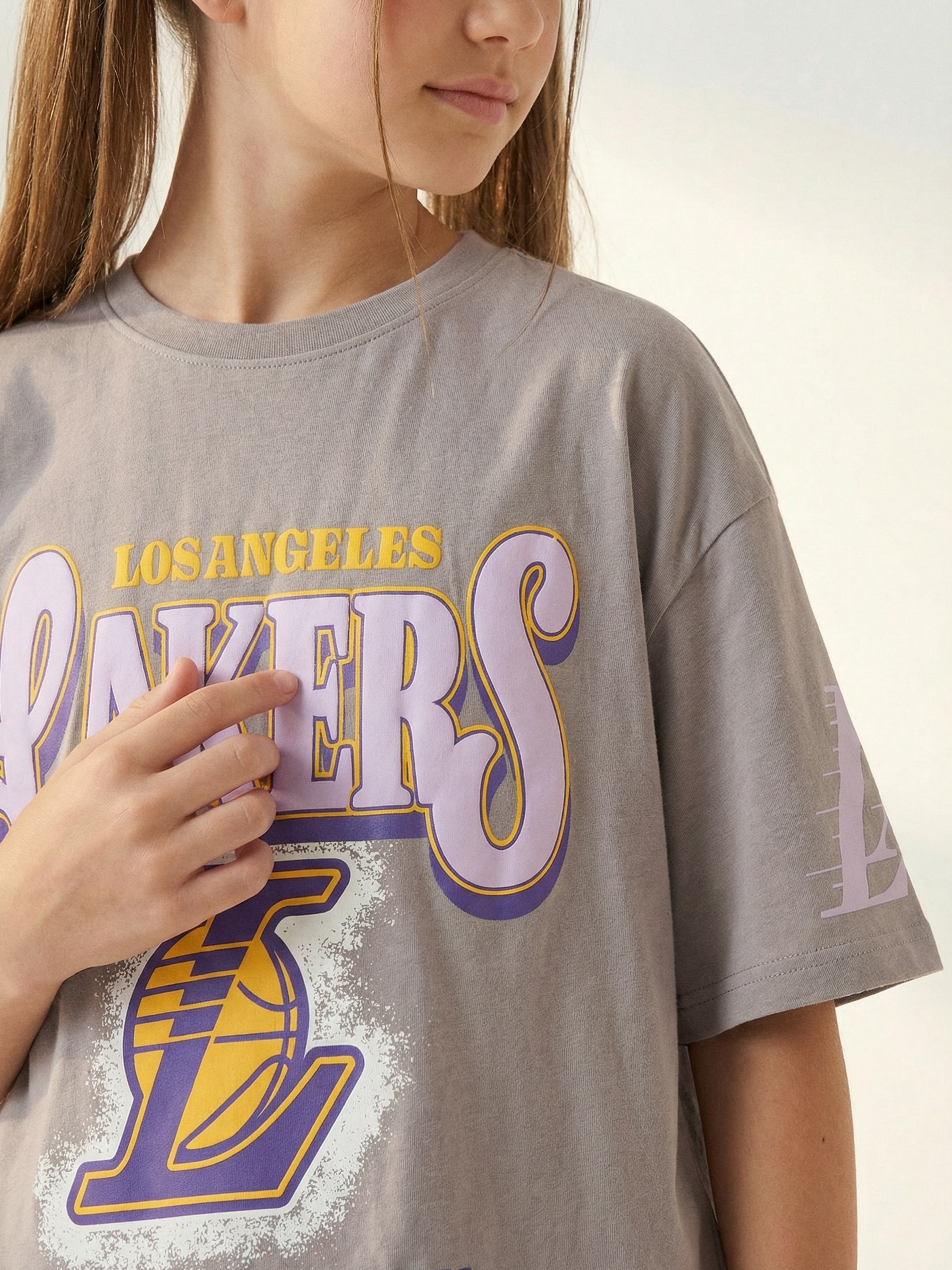 Bawełniana koszulka oversize NBA Los Angeles Lakers