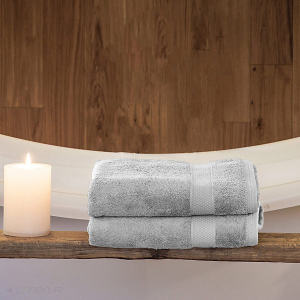Drap de bain coton 550g/m2 95x140 cm collection NAÏA blanc Craie