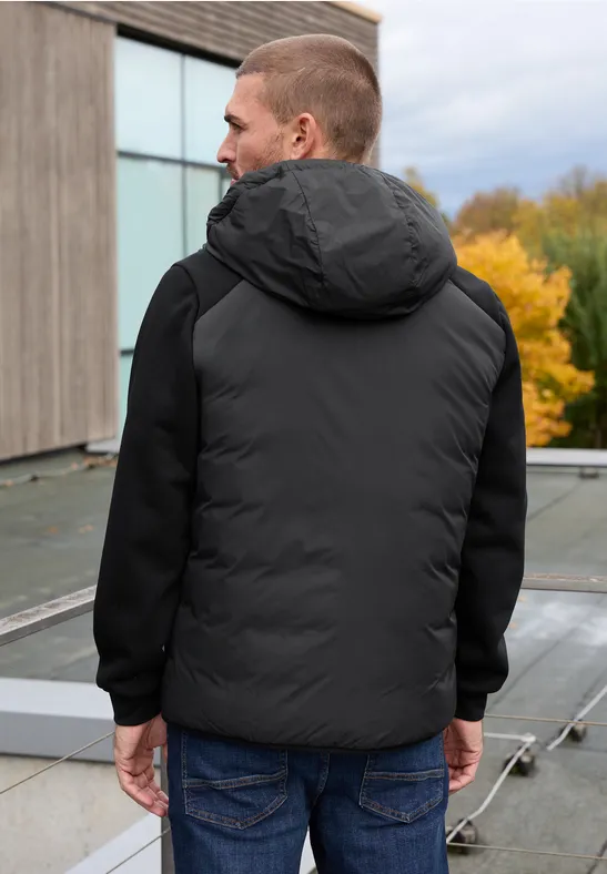 Steppjacke mit Sweat-Ärmeln