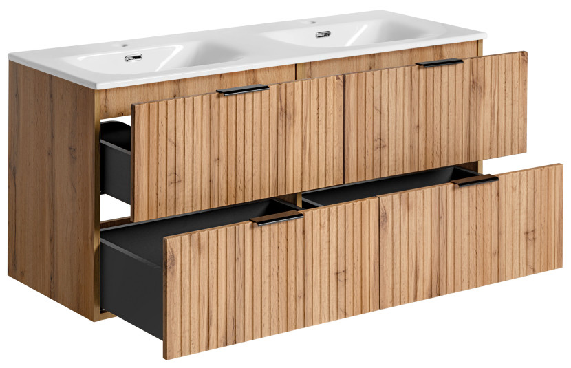 Podwójna Szafka 60 cm ADEL OAK z umywalką SKY 120