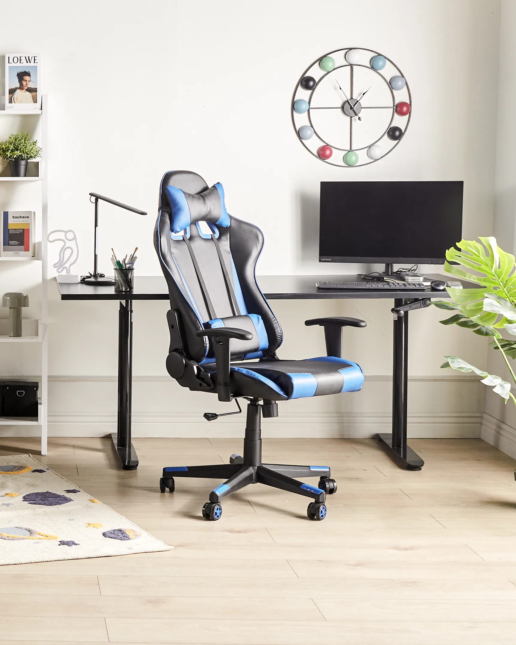 Office Chair GAMER Faux Leather Dark Blue
