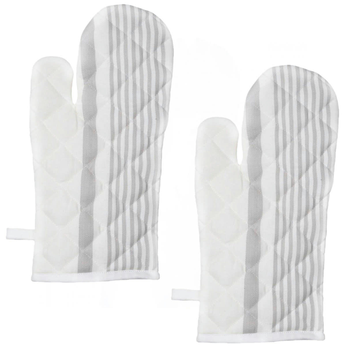 SAUDA - Lot de 2 gants à four  blanc/glacier 17x33 cm