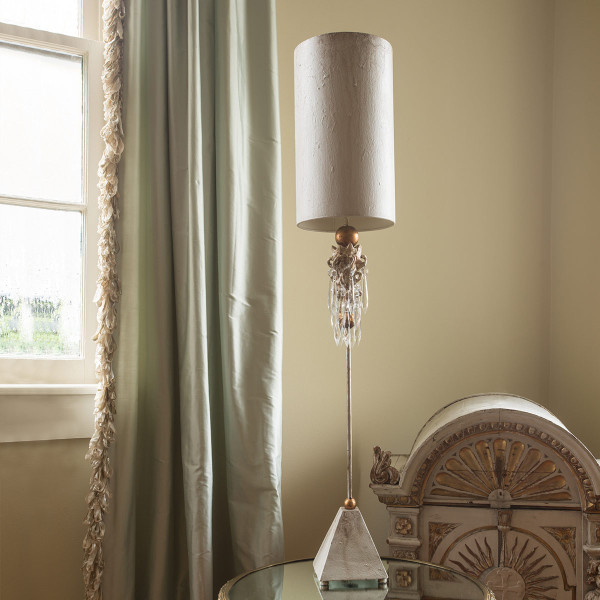 Lampa stołowabeżowo-złota Madison 1xE27x60W wys:102cm Flambeau