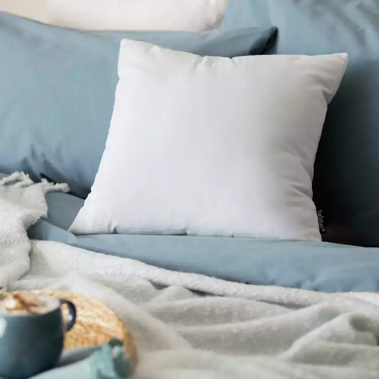 Habitat Velvet Cushion - Light Blue - 43x43cm