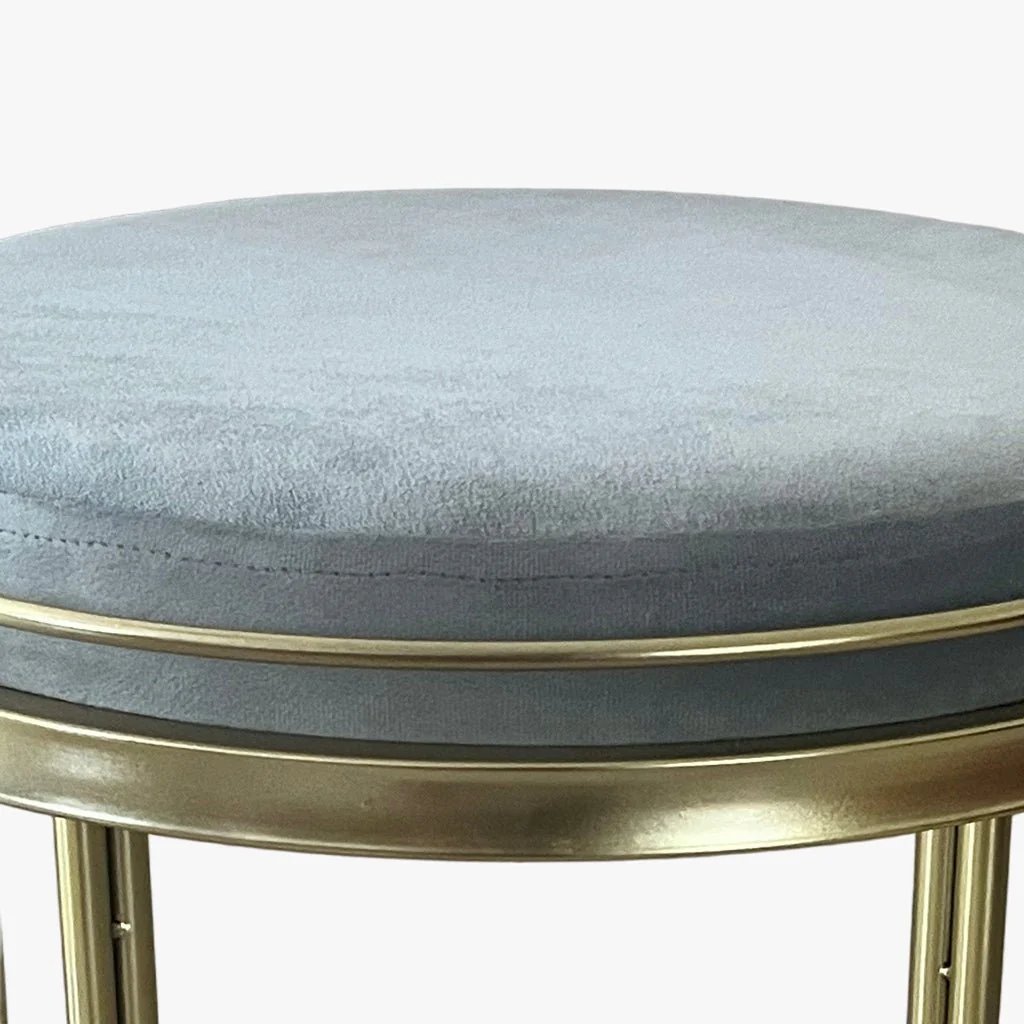 Banco de Veludo e Metal Cinza FRIBURGO