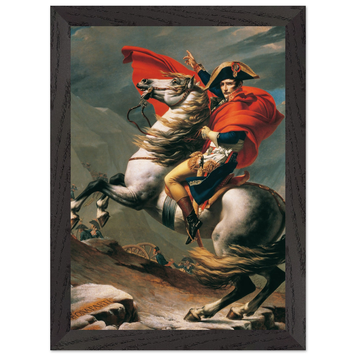 Artfulprints Poster met Lijst Jacques Louis David - Napoleon Bonaparte  - A4 21x29.7 cm - Meerkleurig