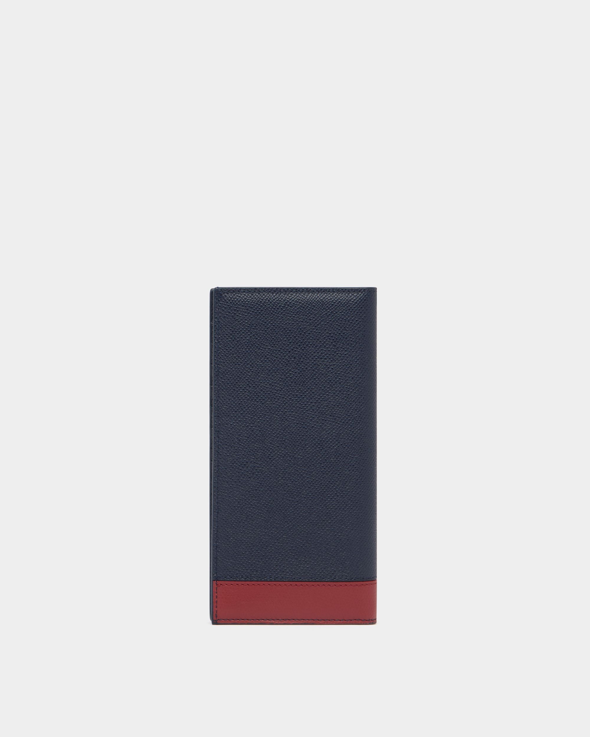 Bally Essential klassische Geldbörse aus genarbtem Leder in Marineblau