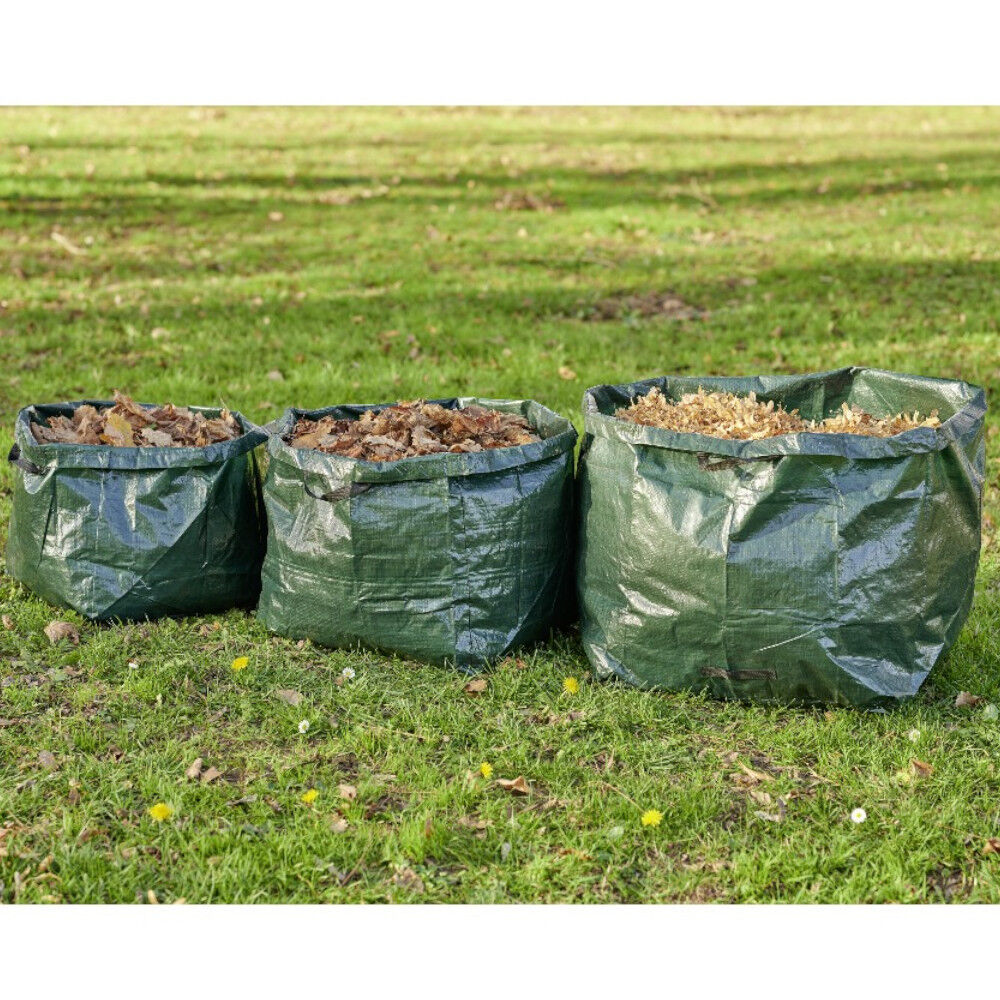 Sacs de jardin verts avec poignées x3 70L 100L 170L